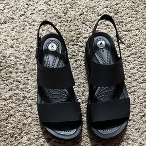 Women's Black Croc Sandals